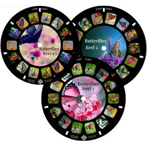 MayKo Butterfly Reels for Viewfinder. Compatible with Viewmaster Classic Viewers. Set of 3 (Reels Only)