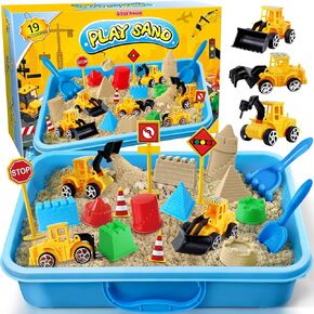 Sensory Bin, Dinosaurs Kit with Sensory Sand, Play Sand Pretend Play Beach Toy, Sandbox for Girls and Boys