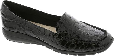 Easy Spirit Women's Abide 8 Loafer Flat, Black Croco Patent, 7 in Saudi Arabia