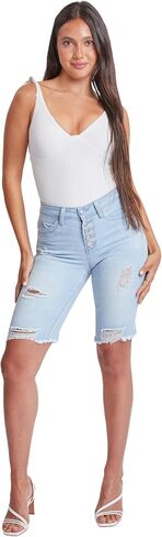 YMI Women's Wannabettabutt High Rise Button-Fly Bermuda Shorts in Saudi Arabia