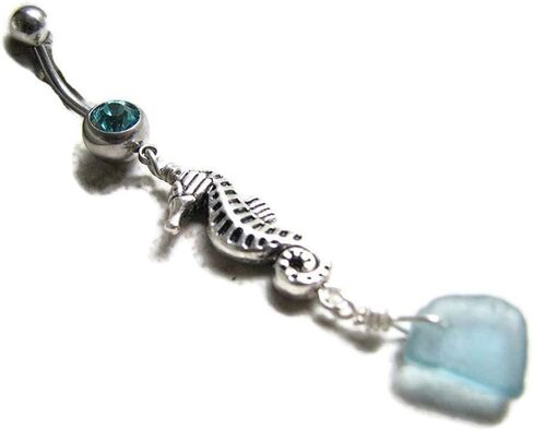 Seahorse و Aqua Beach Glass Belly Butting Butting in Saudi Arabia