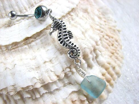 Seahorse و Aqua Beach Glass Belly Butting Butting in Saudi Arabia