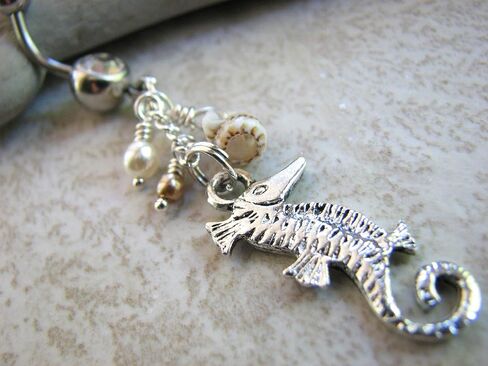 Shell and Seahorse Beaded Belly Button Ring in Saudi Arabia