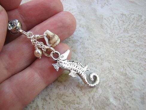 Shell and Seahorse Beaded Belly Button Ring in Saudi Arabia