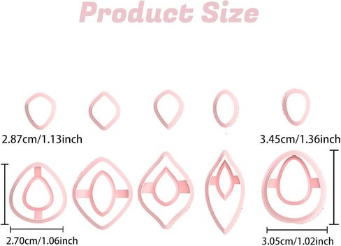 Polymer Clay Cutters for Earrings, 10 Shapes Clay Studs Earrings Cutters for Polymer Clay Jewelry Making Tools (B) in Saudi Arabia