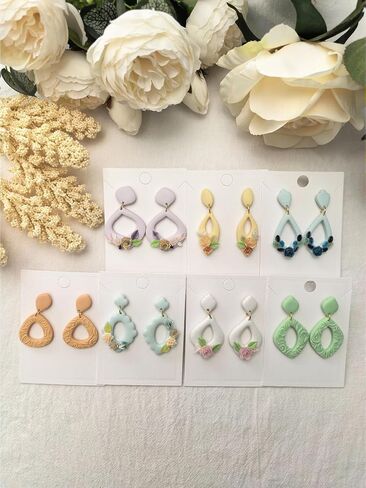 Polymer Clay Cutters for Earrings, 10 Shapes Clay Studs Earrings Cutters for Polymer Clay Jewelry Making Tools (B) in Saudi Arabia