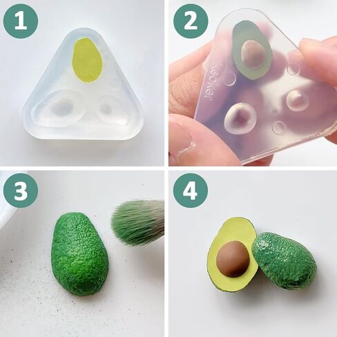 Keoker Avocado Polymer Clay Molds, 3D Shape Fruit Polymer Clay Molds for Jewelry in Saudi Arabia