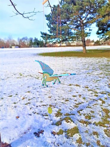 Mini Unicorn Flying Mobile Handmade Home Decor (Blue) in Saudi Arabia