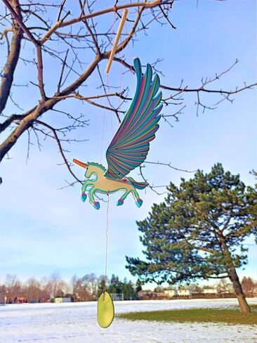 Mini Unicorn Flying Mobile Handmade Home Decor (Blue) in Saudi Arabia