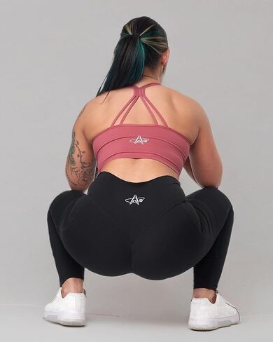 High Waist Yoga Pants with Side Pockets, Workout Running Leggings, Srunch Butt, V-Cut Front, Butt Lift, Full Length for Women in Saudi Arabia