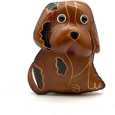 Handmade Genuine Leather 3D Animal Dog Coin Purse with Removable wrist strap (Pink) in Kuwait
