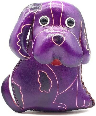 Handmade Genuine Leather 3D Animal Dog Coin Purse with Removable wrist strap (Pink) in Kuwait