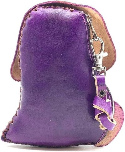 Handmade Genuine Leather 3D Animal Dog Coin Purse with Removable wrist strap (Pink) in Kuwait