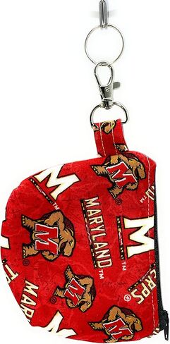 Spacious Zippered Coin Purse Keychain - Versatile Pouch for Cards, Earbuds & Keys - Unisex Gift (TX Longhorns) in Saudi Arabia