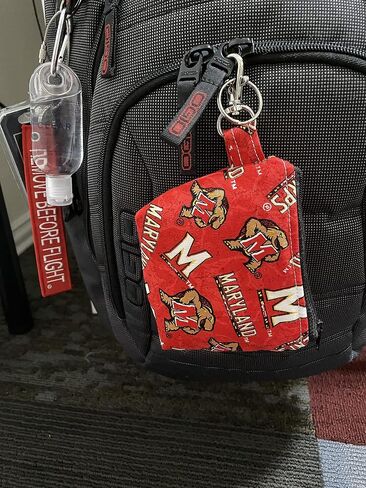 Spacious Zippered Coin Purse Keychain - Versatile Pouch for Cards, Earbuds & Keys - Unisex Gift (TX Longhorns) in Saudi Arabia