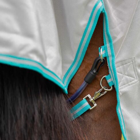 equinavia brisk mesh horse fly with with deflovable device cover | تغطية متينة ممتدة مع حماية UPF 45 UV | ورقة ذبابة للخيول - سيلفر رمادي - 84 في in Kuwait