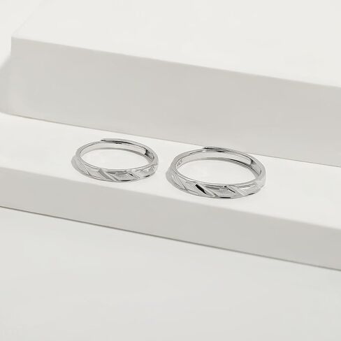 Meissa Sterlling Silver Cains Rings للنساء الرجال الذين يتطابقان مع حلقات الزوجين ، وعد ، وعد ، عصابات ، وعصابات عيد الحب ، ومجموعة من حلقتين in Saudi Arabia