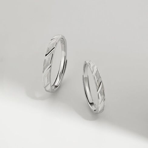 Meissa Sterlling Silver Cains Rings للنساء الرجال الذين يتطابقان مع حلقات الزوجين ، وعد ، وعد ، عصابات ، وعصابات عيد الحب ، ومجموعة من حلقتين in Saudi Arabia