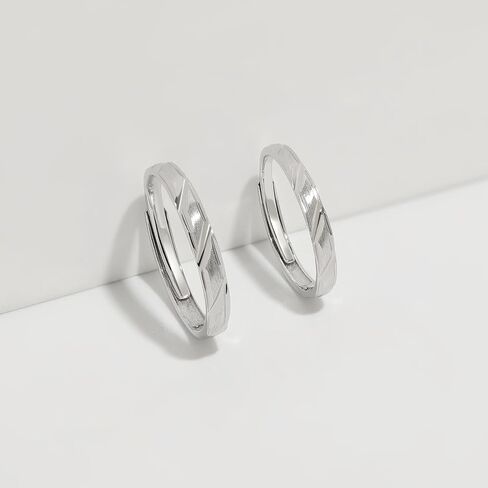 Meissa Sterlling Silver Cains Rings للنساء الرجال الذين يتطابقان مع حلقات الزوجين ، وعد ، وعد ، عصابات ، وعصابات عيد الحب ، ومجموعة من حلقتين in Saudi Arabia