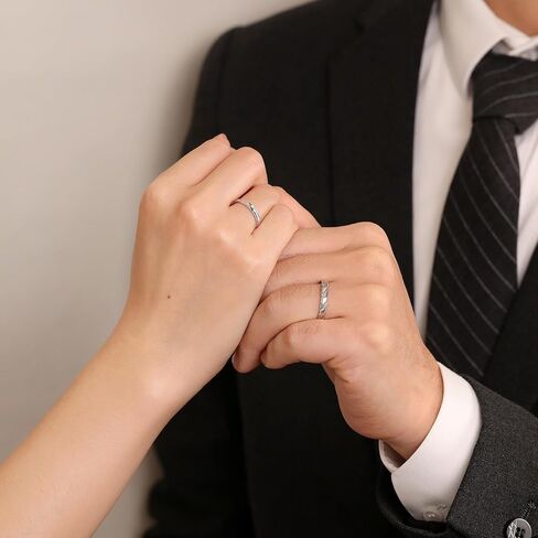 Meissa Sterlling Silver Cains Rings للنساء الرجال الذين يتطابقان مع حلقات الزوجين ، وعد ، وعد ، عصابات ، وعصابات عيد الحب ، ومجموعة من حلقتين in Saudi Arabia