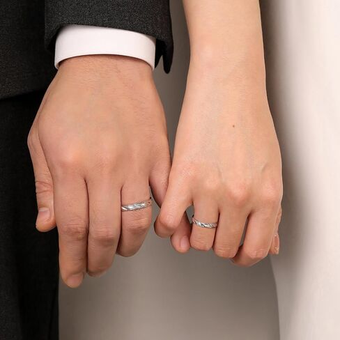 Meissa Sterlling Silver Cains Rings للنساء الرجال الذين يتطابقان مع حلقات الزوجين ، وعد ، وعد ، عصابات ، وعصابات عيد الحب ، ومجموعة من حلقتين in Saudi Arabia