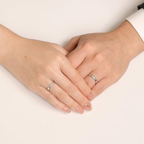 Meissa Sterling Silver Wedding Ring مجموعة للرجال تتوافق مع حلقات الزوجين مجموعة حلقات خطوبة الحجم قابلة للتعديل ، مجموعة من حلقتين in Saudi Arabia