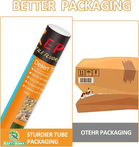 T8 UVB Reptile Light 15W 10.0-2 Pack,UVA UVB Light Bulb for Reptiles,Reptile UVB Lamp Tube for Bearded Dragon in Saudi Arabia