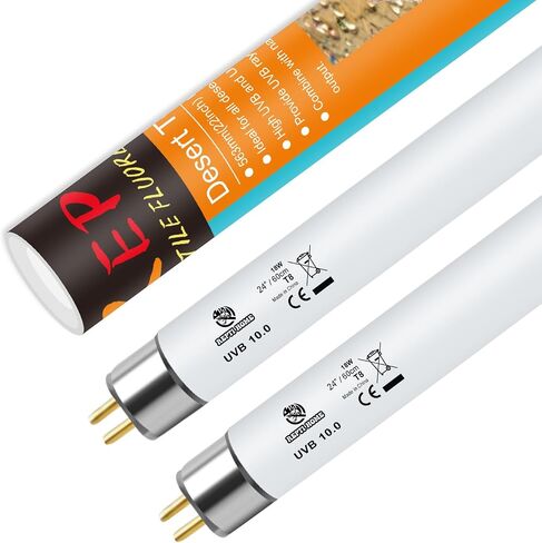 T8 UVB Reptile Light 15W 10.0-2 Pack,UVA UVB Light Bulb for Reptiles,Reptile UVB Lamp Tube for Bearded Dragon in Saudi Arabia