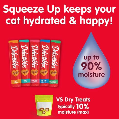 Hartz Delectables Squeeze Up Interactive Lickable Wet Cat Treats for Adult & Senior Cats, Tuna & Salmon, 4 Count(Pack of 8) in Kuwait