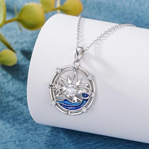 MISTBEE Compass Necklace 925 Sterling Silver Celtic Knot Compass Pendant Jewelry for Women Girls Graduation Gifts in Kuwait