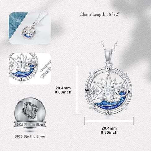 MISTBEE Compass Necklace 925 Sterling Silver Celtic Knot Compass Pendant Jewelry for Women Girls Graduation Gifts in Kuwait