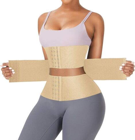FeelinGirl Waist Trainer for Women Seamless Underbust Waist Corsets Cincher Adjustable Workout Girdle L Black in Saudi Arabia