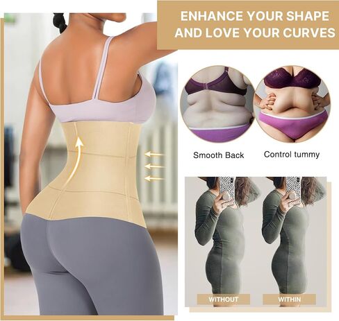 FeelinGirl Waist Trainer for Women Seamless Underbust Waist Corsets Cincher Adjustable Workout Girdle L Black in Saudi Arabia