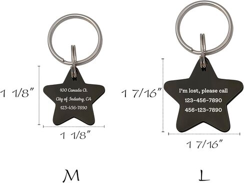 Anavia Half Moon & Star Shape Pet ID Tags, Personalized Icon Design Dog Name Tag Cat Tag, Glossy Stainless Steel Gold Plated Black Rainbow Dog Collar Tag (Medium, Moon Shape, Rainbow) in Saudi Arabia