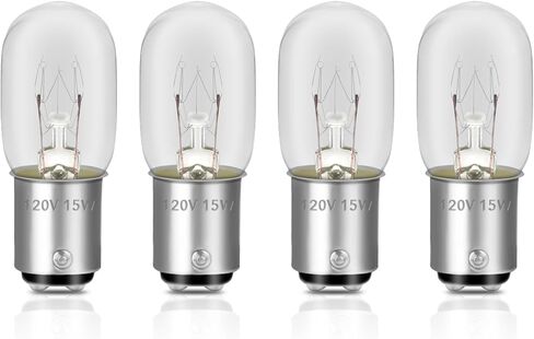 4 PCS 15W 120V Machine Light Light Light - لمبة متوسطة متوافقة مع Kennmore والمزيد من مصابيح استبدال آلة الخياطة 15 W مع قاعدة الدفع （New in Saudi Arabia