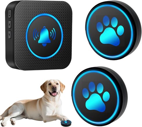 Dog Door Bell for Potty Training, Smart Wireless Doggie Doorbell to Go Outside, 1000 Feet Long Range with IP65 Waterproof Super-Light Touch Button, 60 Melodies & Adjustable Volume (2 Button) in Kuwait