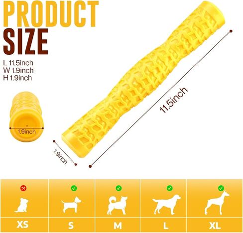 LOYEE Dog Squeaky Toys Interactive Dog Toys for Aggressive Chewers Tough Rubber Chew Toys for Medium/Large Breed, Indestructible Puppy Chew Toys for Teething (Yellow) in Kuwait