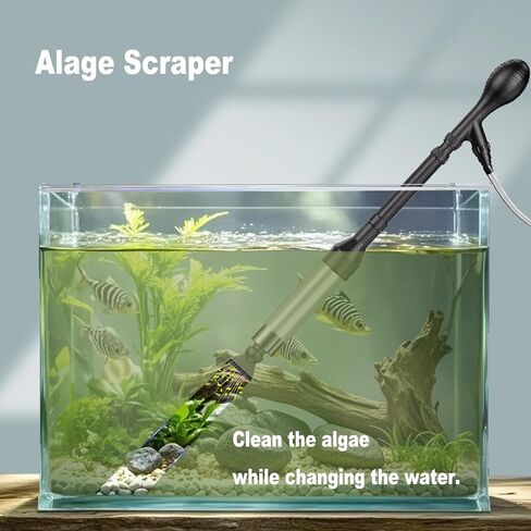 Carefree Fish Aquarium Small Gravel Cleaner 6Ft Hose Silicone Airbag Fish Tank Water Changer Gravel Vacuum Adjustable Length ABS(for 3~8Gal Tank) in Saudi Arabia