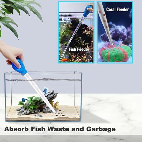 Carefree Fish Aquarium Small Gravel Cleaner 6Ft Hose Silicone Airbag Fish Tank Water Changer Gravel Vacuum Adjustable Length ABS(for 3~8Gal Tank) in Saudi Arabia