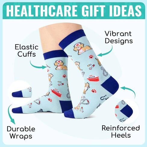 Zmart Unisex Veterinary Socks VET Socks Veterinarian Socks, Veterinary Technician Gifts Future Veterinarian Gifts Pet Doctor Gifts Dogtor Gifts, Veterinarian Blue, M in Saudi Arabia
