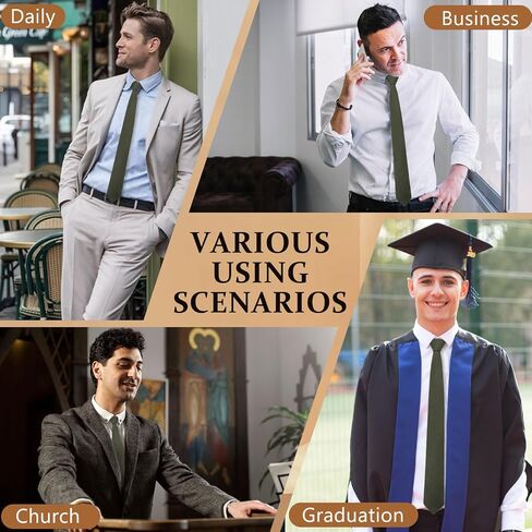 Skinny Ties for Men, Cotton Cashmere Wool Mens Tie Solid Necktie Slim Neck Ties for Wedding Party Mission Groomsmen in Saudi Arabia