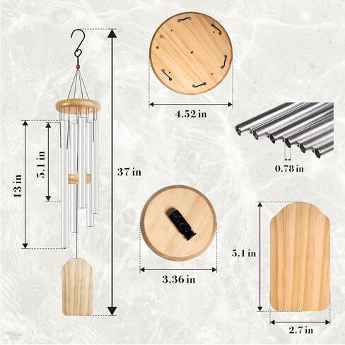 Personalized Retirement Wind Chime - Customizable with Name, Last Name, and Retirement Date - 37 Inches, 5 Designs, 2 Color Options Brown & Black (BLACK) in Kuwait