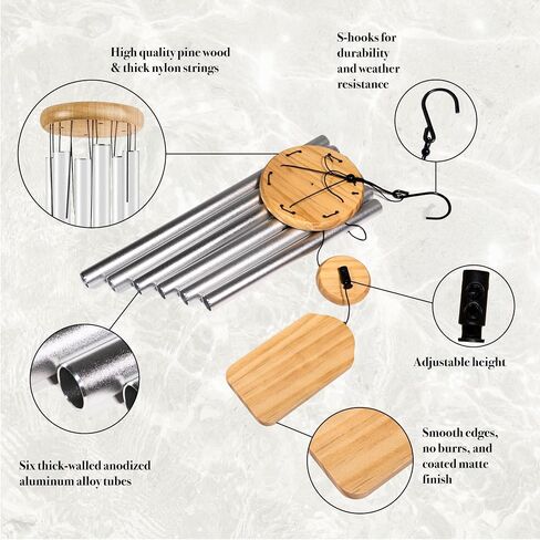 Personalized Retirement Wind Chime - Customizable with Name, Last Name, and Retirement Date - 37 Inches, 5 Designs, 2 Color Options Brown & Black (BLACK) in Kuwait