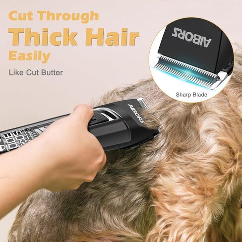 Dog Clippers for Grooming, 2600mAh 5-Speed Dog Grooming Clippers with LCD Display, Low Noise, Cordless Pet Hair Clippers Trimmer for Dogs in Saudi Arabia