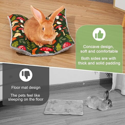 15"x14" Soft Plush Rabbit Bed Washable Cuddle Mat for Small Pets in Saudi Arabia