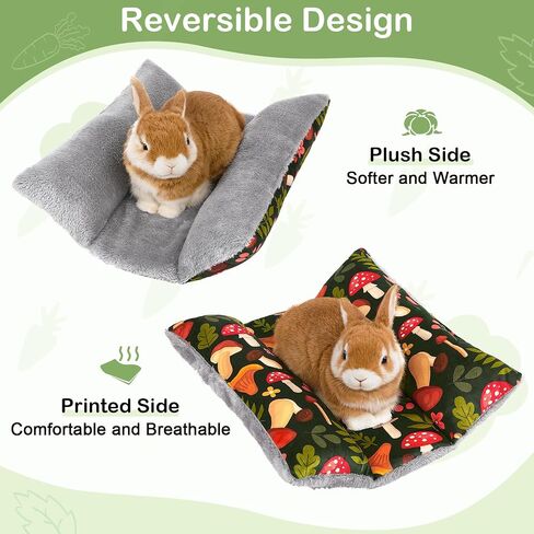 15"x14" Soft Plush Rabbit Bed Washable Cuddle Mat for Small Pets in Saudi Arabia