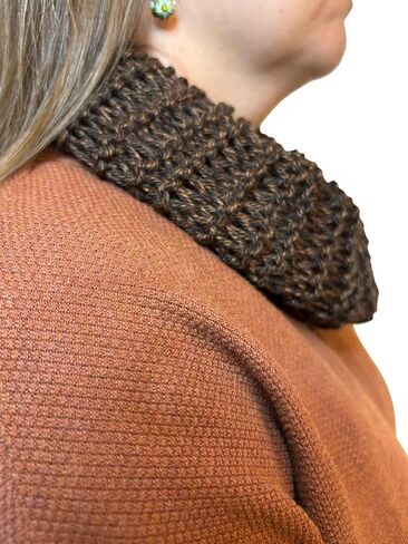 Knitted Scarf - 100% Soft Wool - Fall & Winter - Women & Men - Cold Weather (Brown) in Saudi Arabia