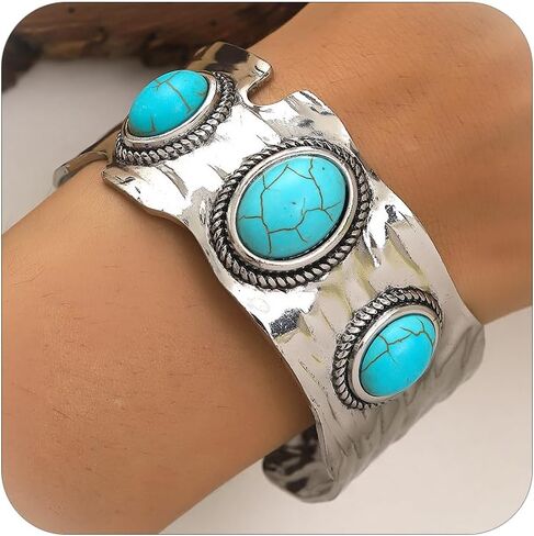 Long tiantian Leather Bracelet for Women Multilayer Turquoise Bead Bracelet Boho Cuff Bracelet Bohemian Pu Leather Wristbands Bangle for Girls Teen in Saudi Arabia