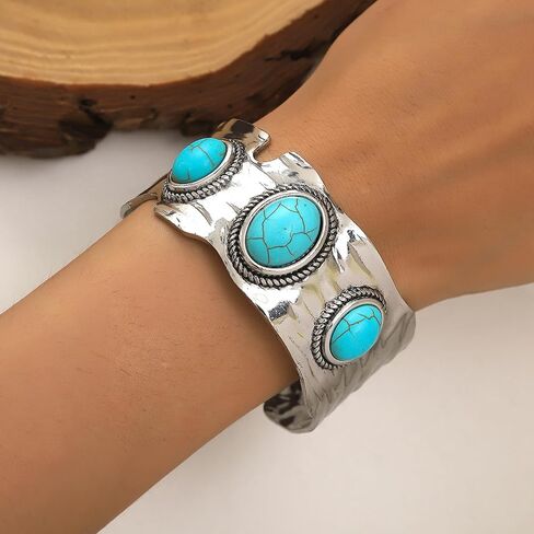 Long tiantian Leather Bracelet for Women Multilayer Turquoise Bead Bracelet Boho Cuff Bracelet Bohemian Pu Leather Wristbands Bangle for Girls Teen in Saudi Arabia