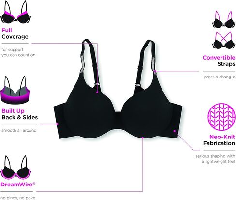 Maidenform Women's Comfort Devotion Underwire, Comfortable Poke Dreamwire, Full-Coverage T-Shirt Bra in Saudi Arabia